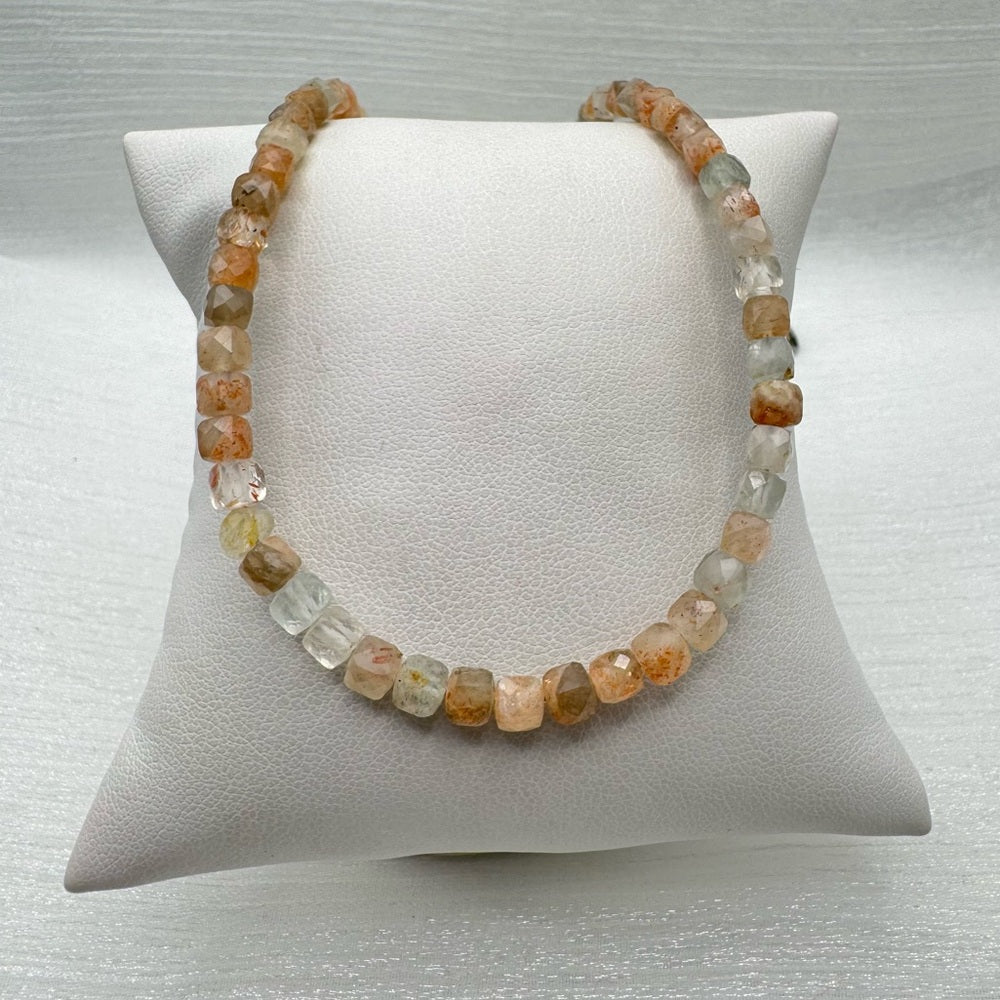 4.2 mm Sunstone Natural Beaded Neckace