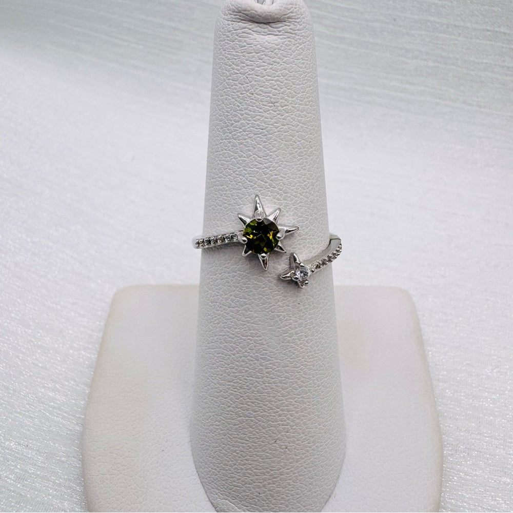 Starburst Tourmaline Silver Ring