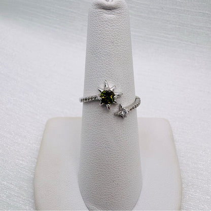 Starburst Tourmaline Silver Ring