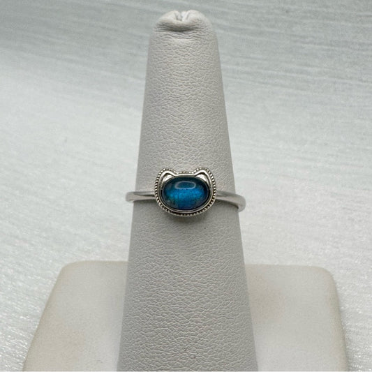 Cat Labradoite Silver Ring