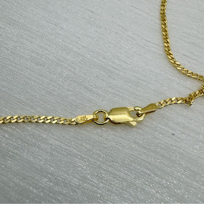 Gold Curb Link Chain s925 Italy