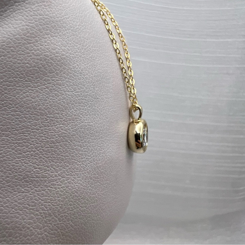 1 CT Moissanite Bezel Set Necklace