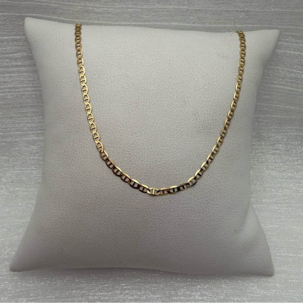 Solid 10k Gold Gucci Mirror Link Chain Necklace