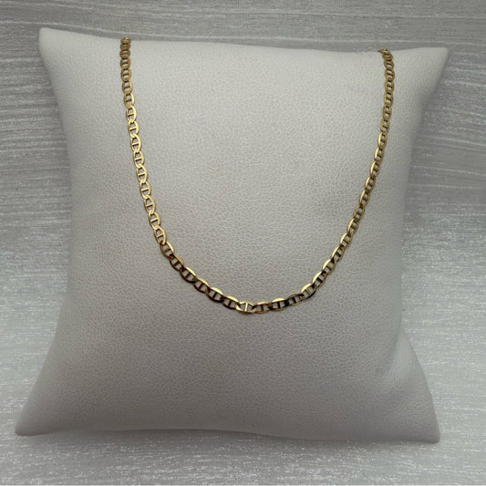 Solid 10k Gold Gucci Mirror Link Chain Necklace