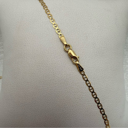 Solid 10k Gold Gucci Mirror Link Chain Necklace