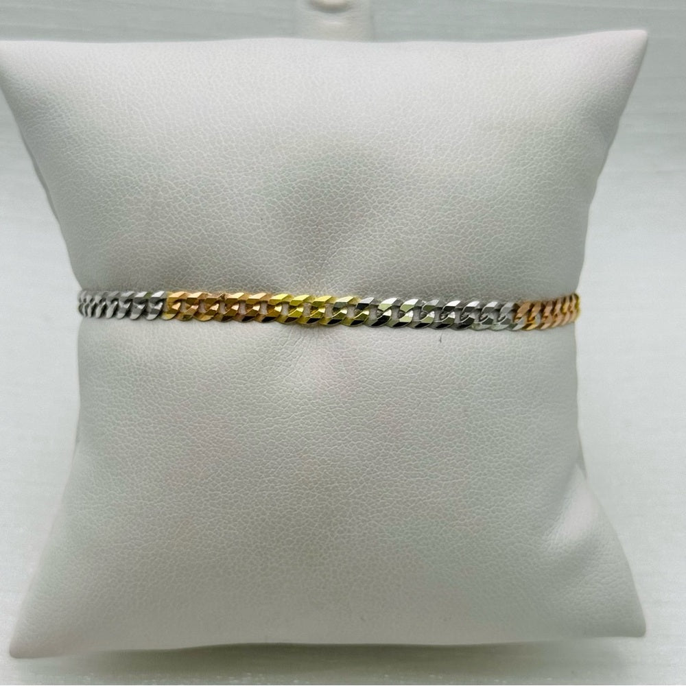 S925 Tri Colored Sterling Silver Bracelet