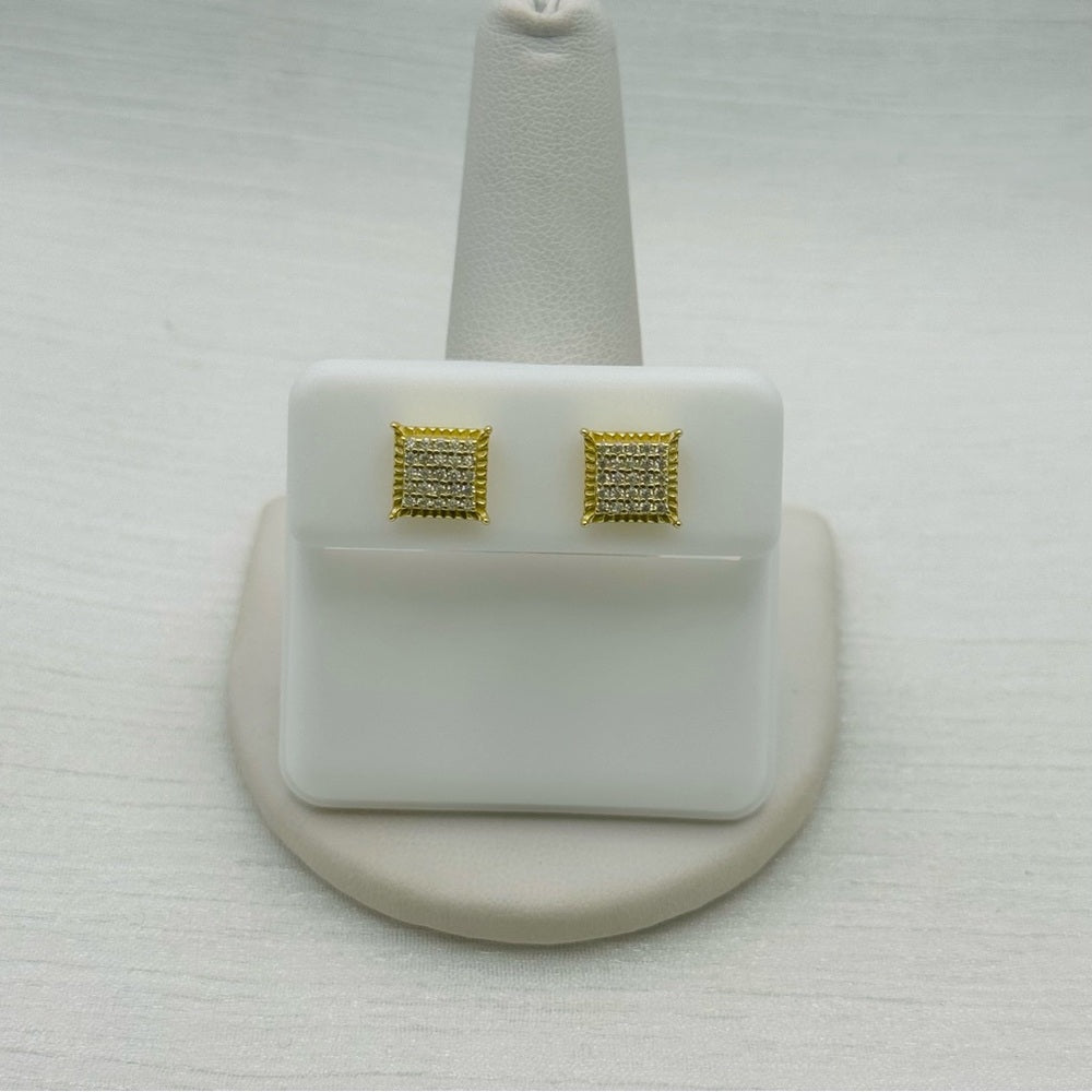 0.5 CT Total Moissanite Pavé Tile Earrings
