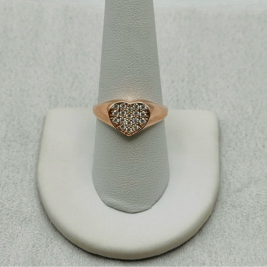0.79 CT Moissanite Diamond Rose Gold Heart Ring