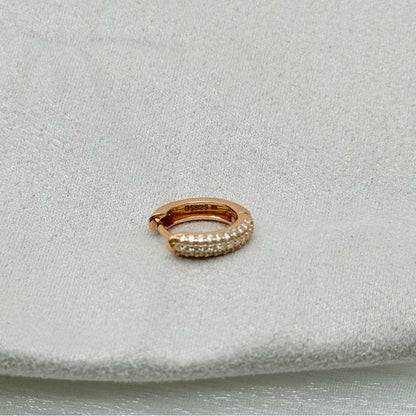 0.36 CT * 2 Moissanite Diamond Rose Gold Huggie Earrings