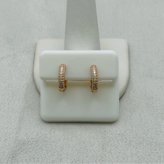 0.36 CT * 2 Moissanite Diamond Rose Gold Huggie Earrings
