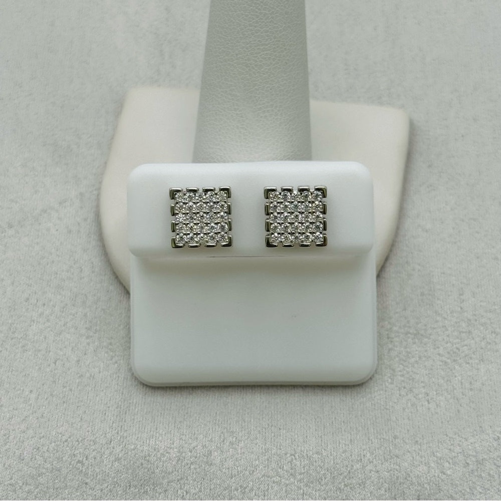 0.78 CT Moissanite Diamond Square Screwback Stud Earrings