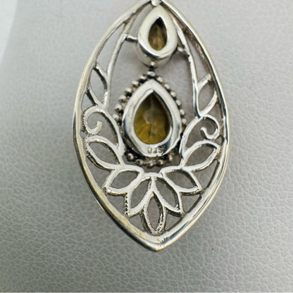 S925 Citrine Dangle Earrings