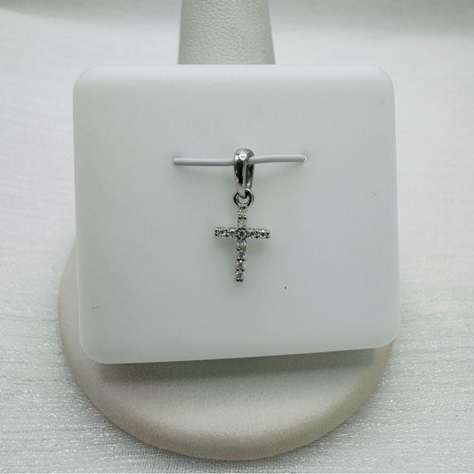 0.05 CT Moissanite Diamond Dainty Cross Pendant