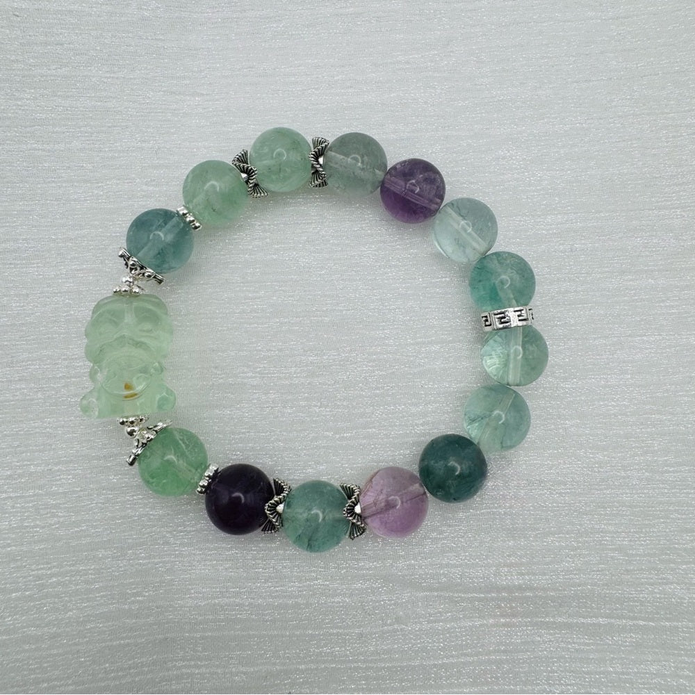 Rainbow Florite Baby Dragon Gemstone Stretchy Bracelet