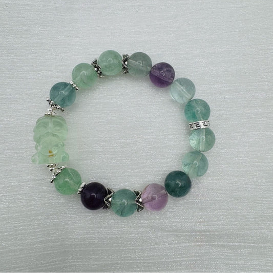 Rainbow Florite Baby Dragon Gemstone Stretchy Bracelet