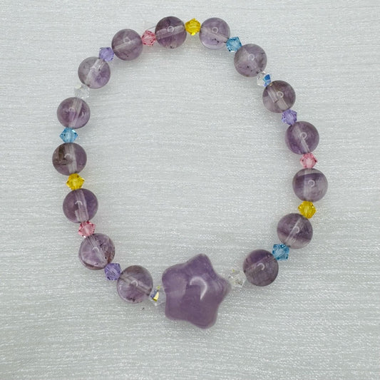 Purple Amethyst Star Stretchy Bracelet