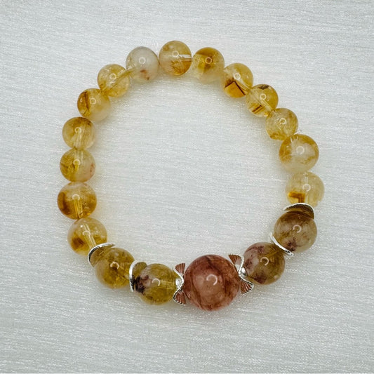 Golden Healer & Fire Quartz Stretchy Bracelet