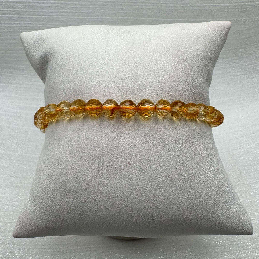 Faceted Citrine Stretchy Bracelet
