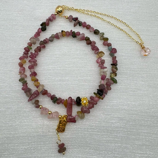 Rainbow Tourmaline Adjustable Bracelet