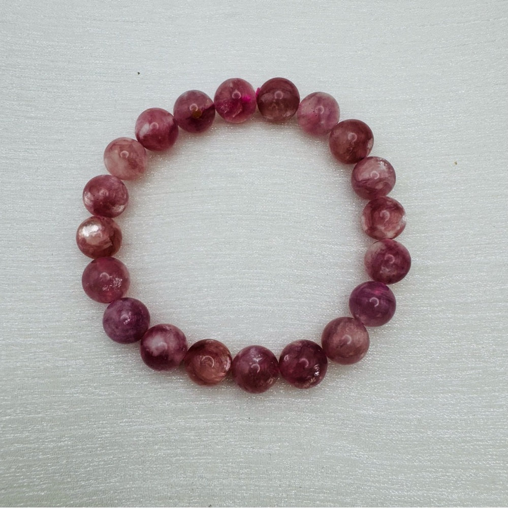 Pink Muscovite Gemstone Stretchy Bracelet