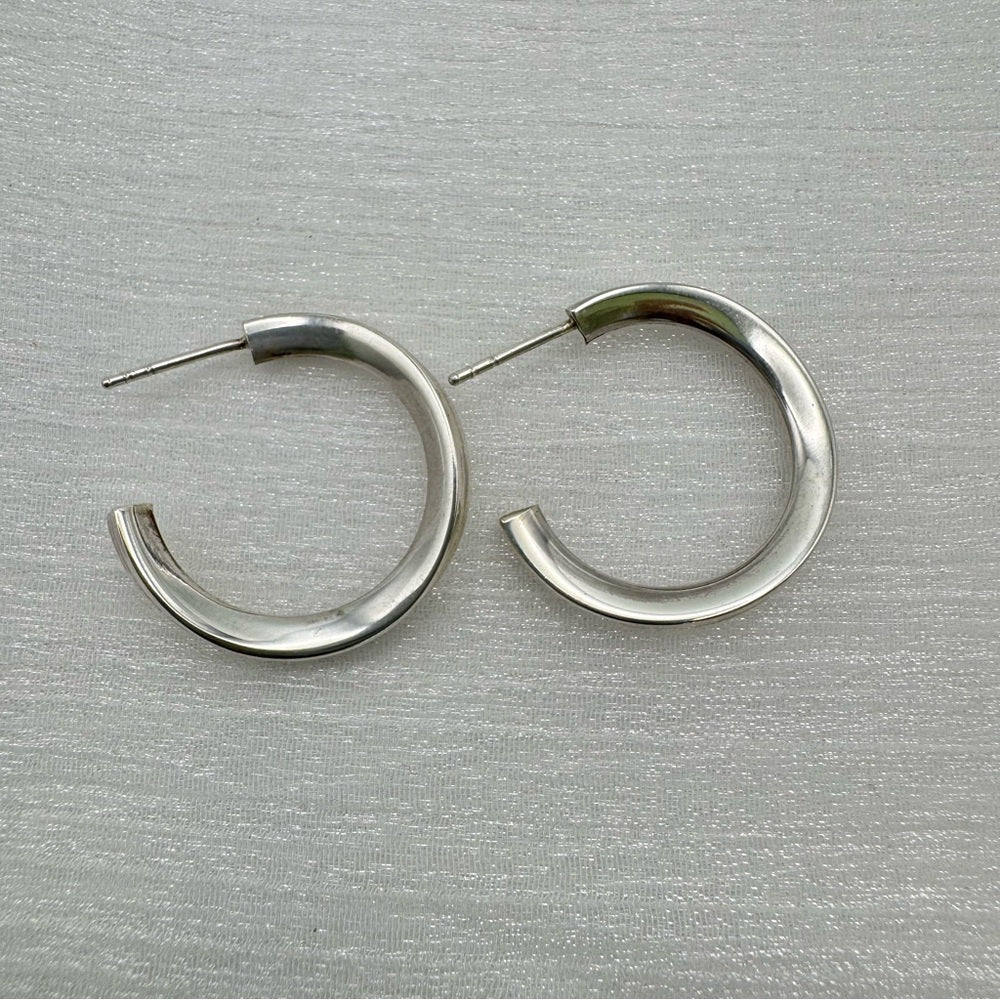 1” | Meredith Sterling Silver Twist Hoop