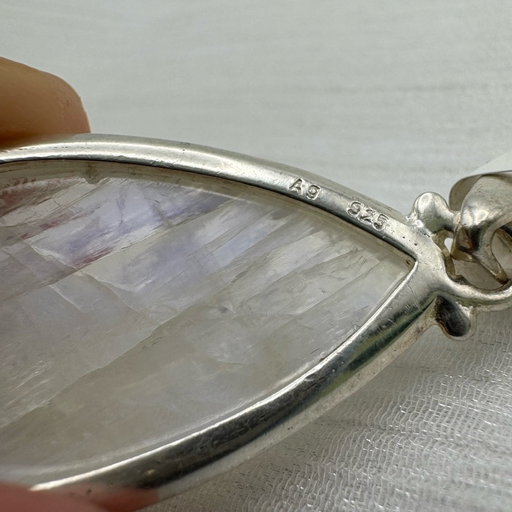 Rainbow Moonstone Teardrop S925 Pendant