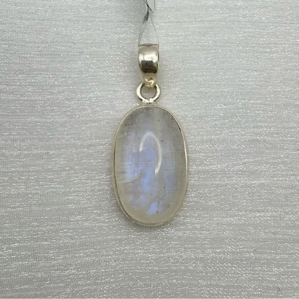 Rainbow Moonstone Oval Pendant