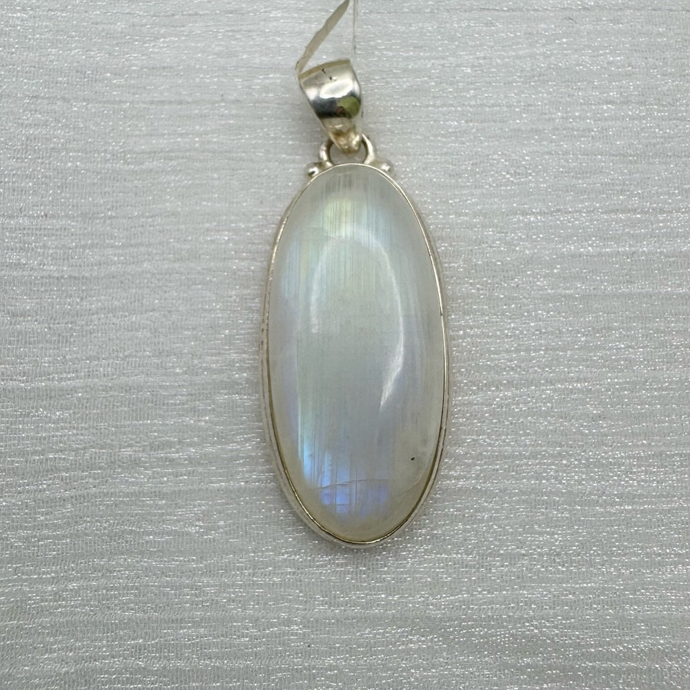 Rainbow Moonstone Oblong Pendant