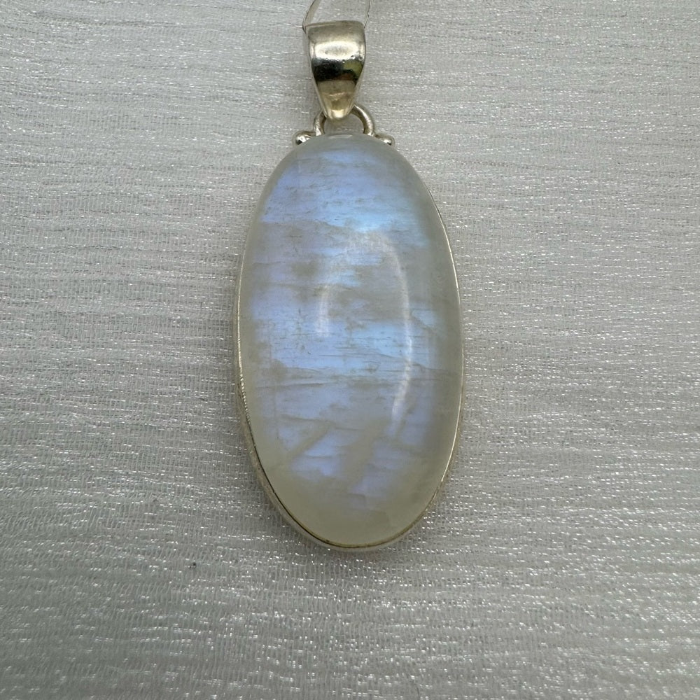 Rainbow Moonstone Oblong Pendant