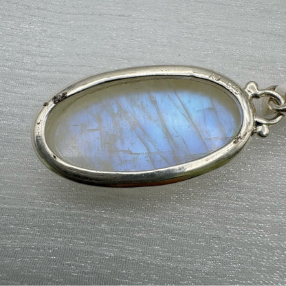 Rainbow Moonstone Oblong S925 Pendant
