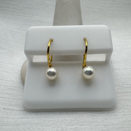 Natural Freshwater Pearl Gold Earrings