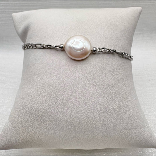 Natural Freshwater Pearl Silver Bracelet
