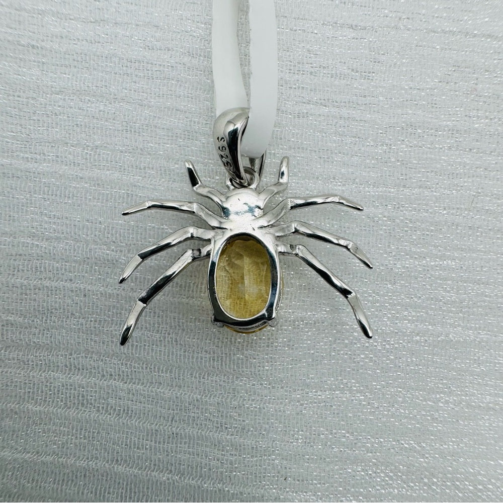 S925 Citrine Spider Pendant