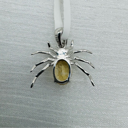 S925 Citrine Spider Pendant