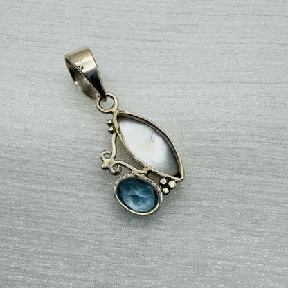S925 Mother of Pearl & Topaz Pendant