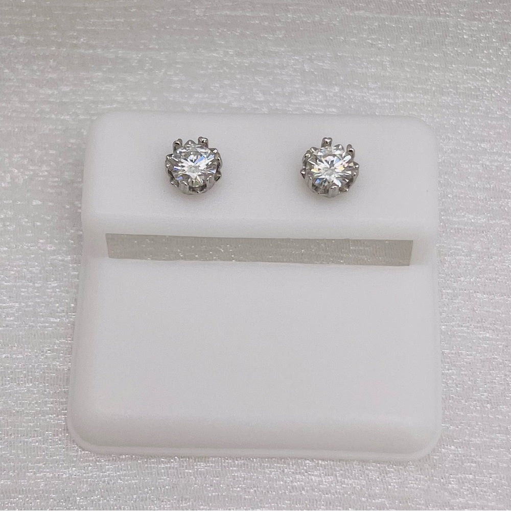 1 CT Total Moissanite Solitaire Snowflake Stud Earrings