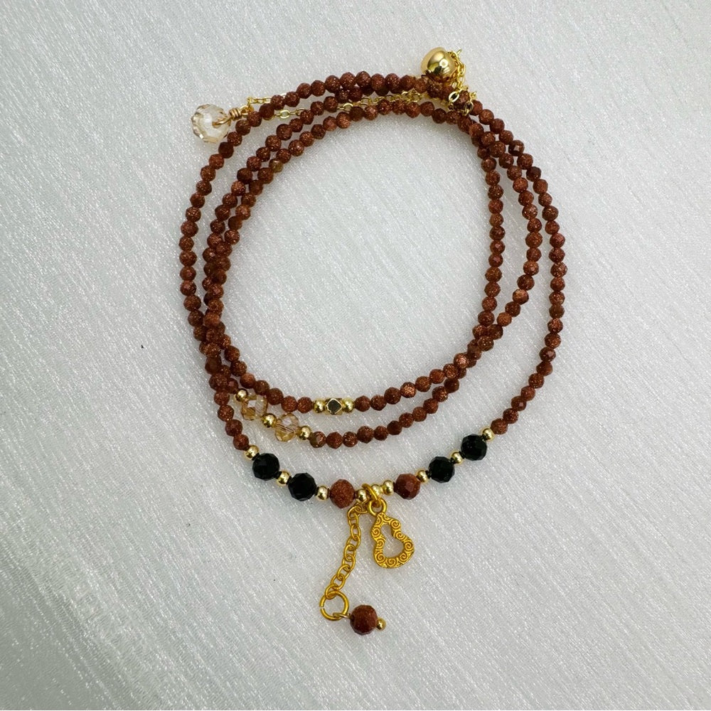 Gold Sandstone Adjustable Necklace