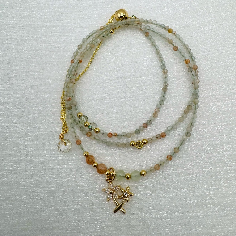 Labradorite and Sunstone Adjustable Necklace