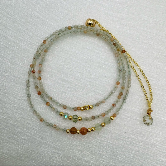 Sunstone and Labradorite Adjustable Necklace