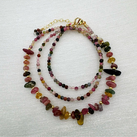 Rainbow Tourmaline Adjustable Necklace