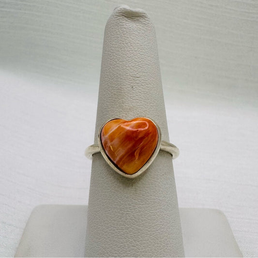 S925 Spiny Oyster Heart Ring