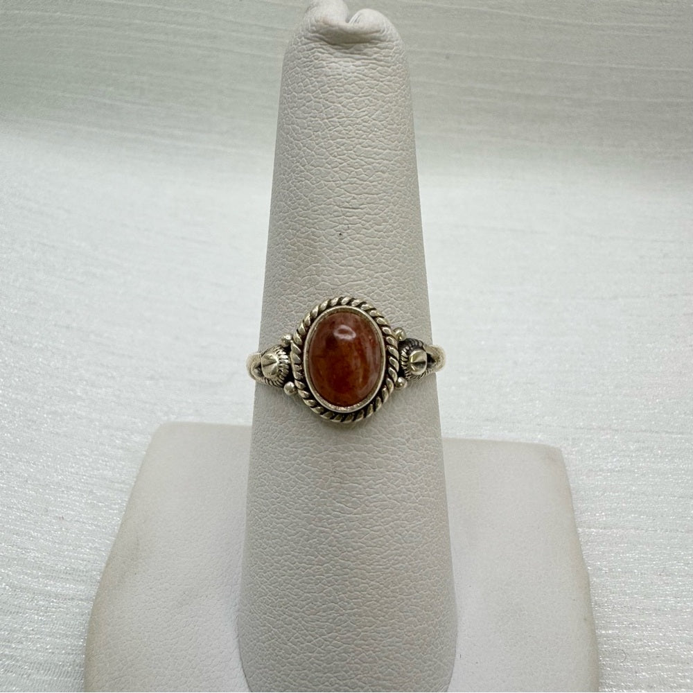 S925 Oval Sunstone Ring