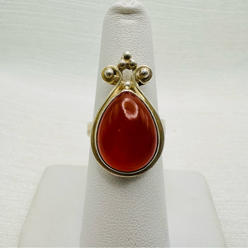 Teardrop Carnelian Ring