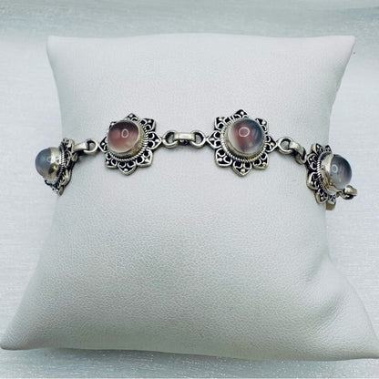 S925 Cabochon Moonstone Bracelet