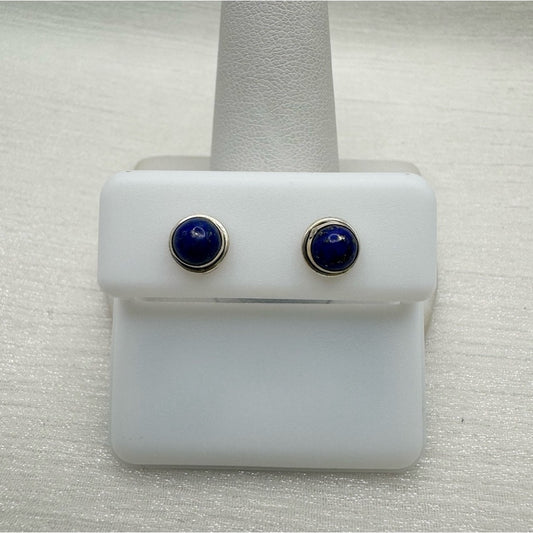 Double Band Lapis S925 Stud Earrings