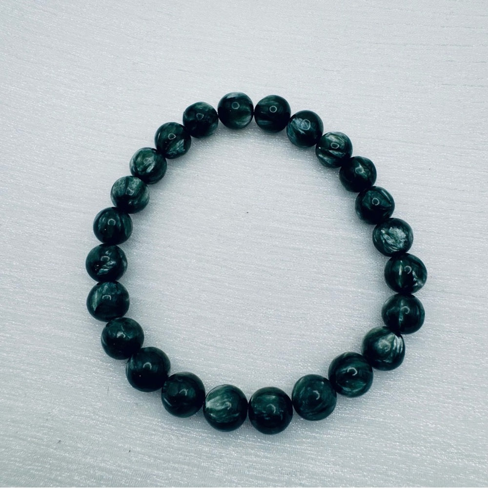 Seraphinite Gemstone Stretchy Bracelet