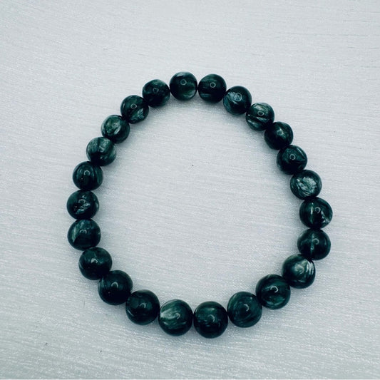 Seraphinite Gemstone Stretchy Bracelet