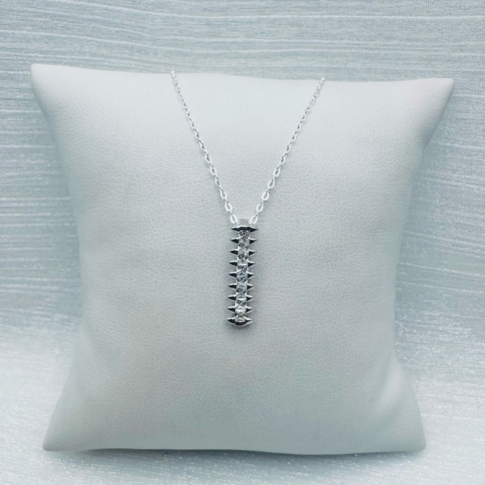 Silver Pavé Rock Stud Pendant