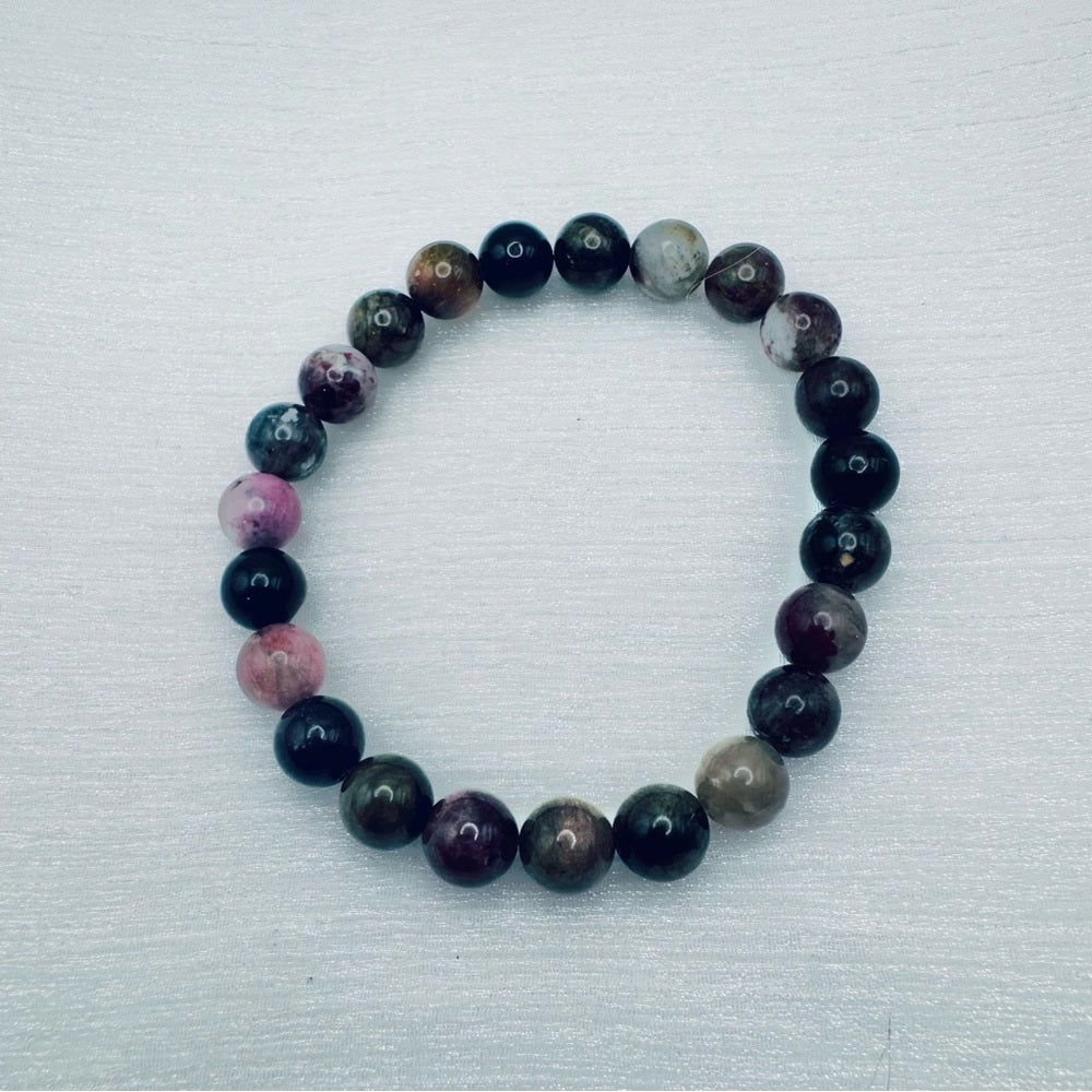 Rainbow Tourmaline Gemstone Strecthy Bracelet