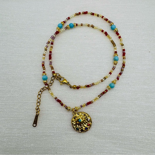 Mixed Stone Evil Eye Necklace